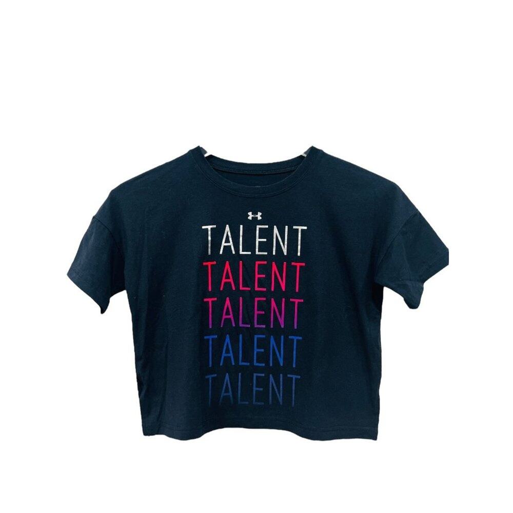 Under Armour Youth Size XS Cropped T-shirt Talent Print Short‎ Sleeve